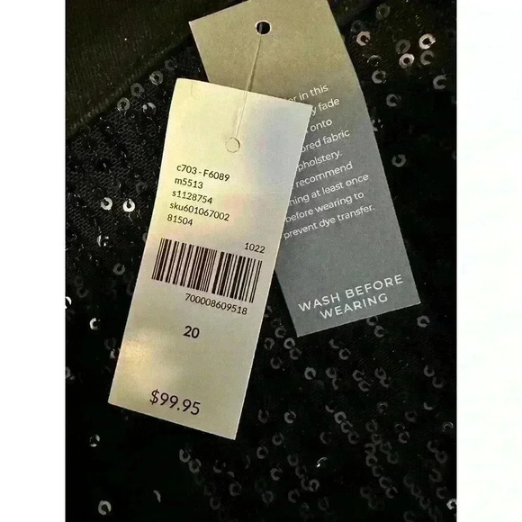 Lane Bryant Women`s Signature Fit Boyfriend Jean Black With Sequins size 20 Glam - Picture 2 of 8